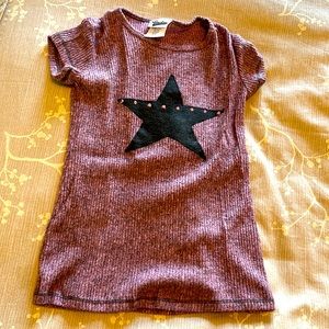 Random Star with rhinestones purple sweater dress